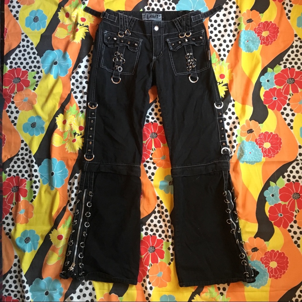 Tripp NYC Stud Pants Zipper Chain Loop Size 3